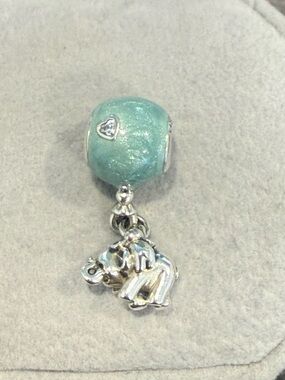 Pandora Elephant & Blue ballon Dangle Charm